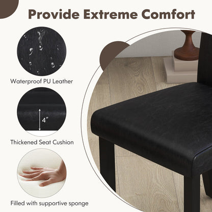 Dining Chair Set of 4 Upholstered Kitchen Dinette Chairs with Wood Frame