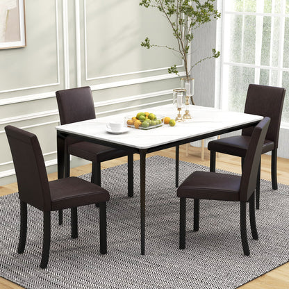 Dining Chair Set of 4 Upholstered Kitchen Dinette Chairs with Wood Frame