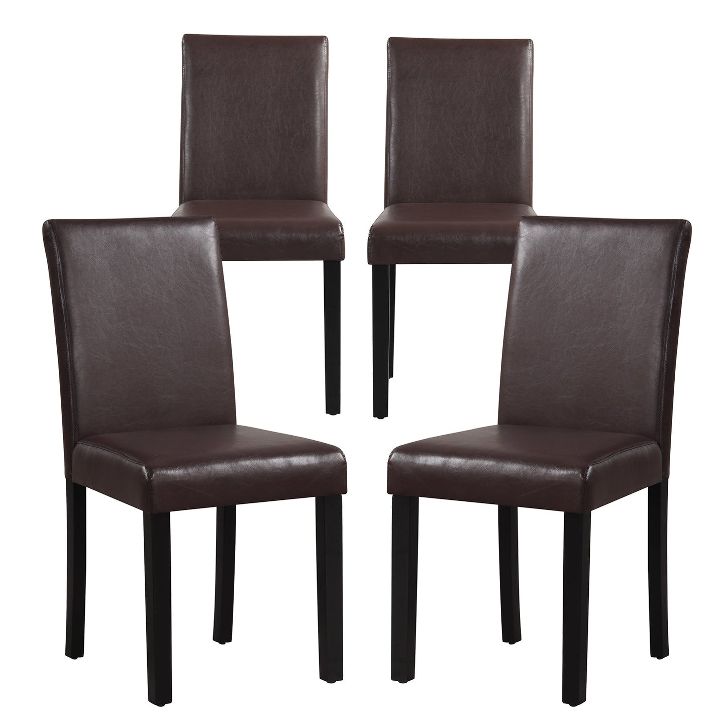 Dining Chair Set of 4 Upholstered Kitchen Dinette Chairs with Wood Frame