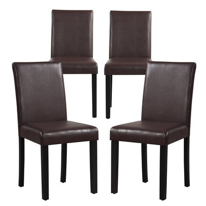 Dining Chair Set of 4 Upholstered Kitchen Dinette Chairs with Wood Frame