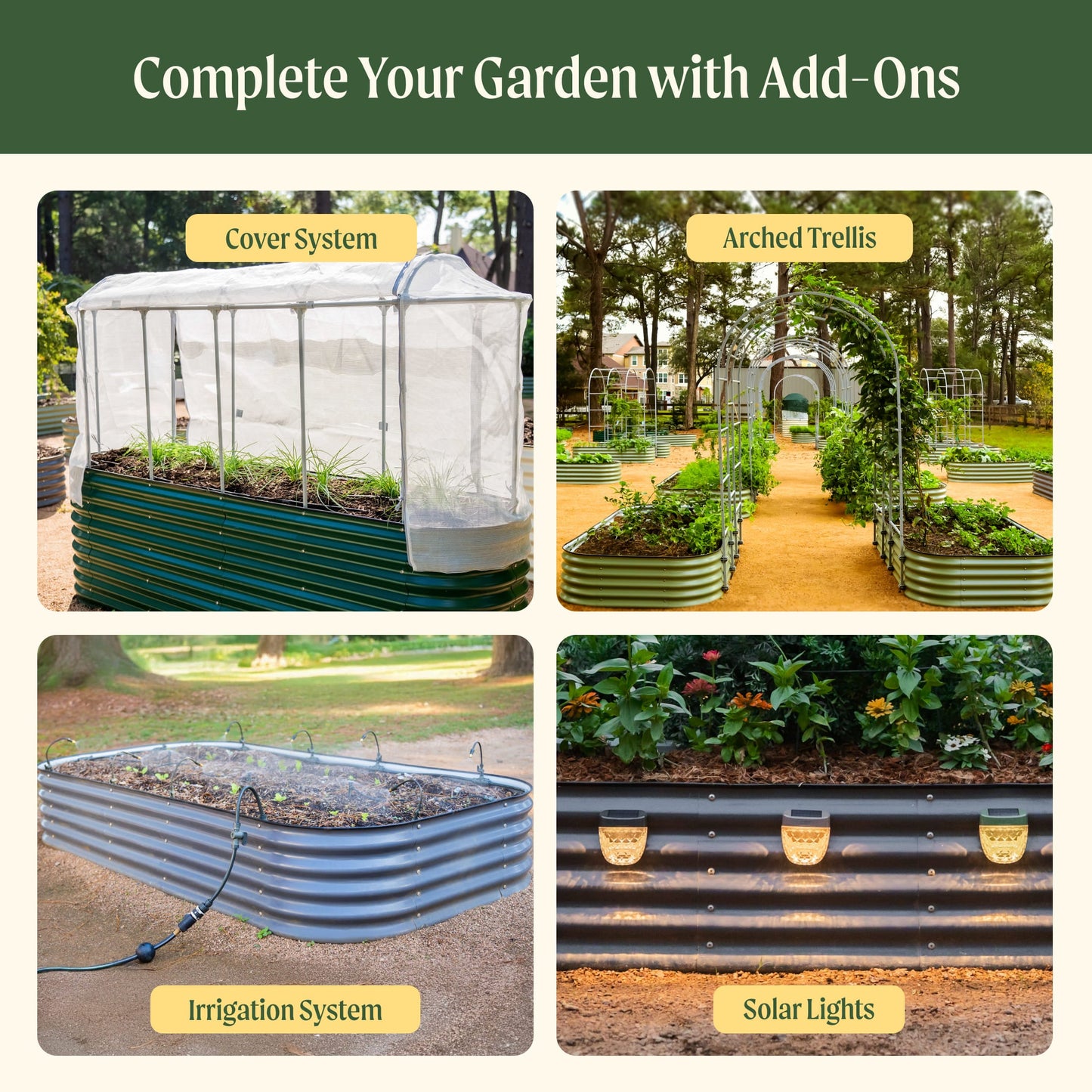 17" Tall 6 In 1 Medium Modular Metal Raised Garden Bed Kit