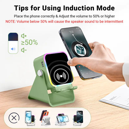 5-in-1 Wireless Speaker Phone Stand with Power Bank