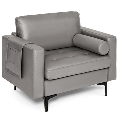 Living Room Set: Floor Lamp + Accent Chair + 3-Seat Sofa